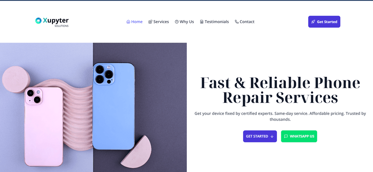 Phone Repair Website preview